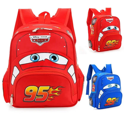 3D Cartoon Car-Shaped Kids Backpack – Large Capacity Kindergarten Schoolbag for Boys & Girls