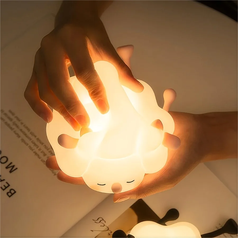Cute LED Night Light - Panda, Sheep & Rabbit Silicone Nightlights with Timer