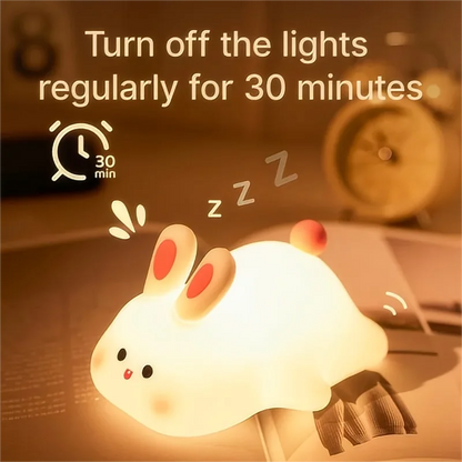 Cute LED Night Light - Panda, Sheep & Rabbit Silicone Nightlights with Timer