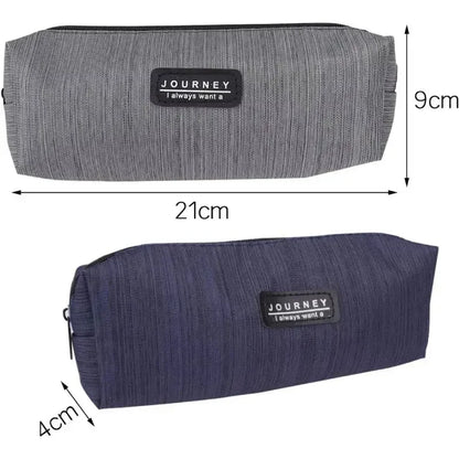 Campus Essentials Canvas Pencil Case – Compact Zipper Organizer for School Supplies