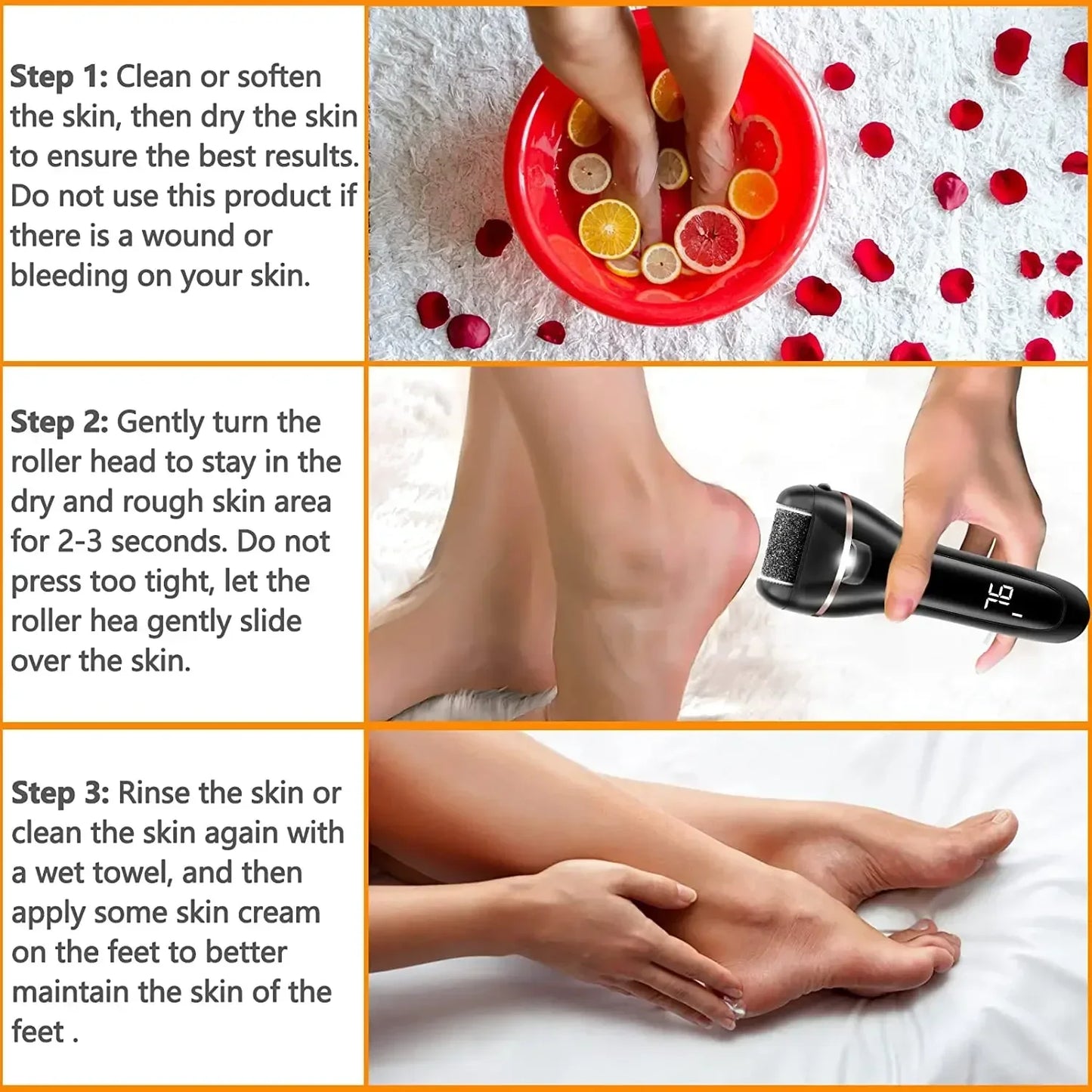 Rechargeable Electric Foot File Callus Remover Machine Pedicure Device Foot Care Tools Feet for Heels Remove Dead Hard Skin