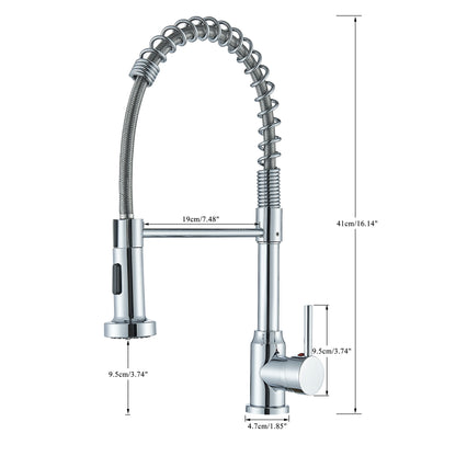 Premium Single Handle Kitchen Faucet with Pull-Out Sprayer - Rotatable Deck Mount Hot & Cold Water Mixer