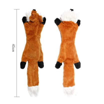 Premium Stuffing-Free Dog Toy with Multi-Squeakers - Durable Plush Animal Design with Crinkle Sound, Interactive Squeaky Chew Toy for Dogs