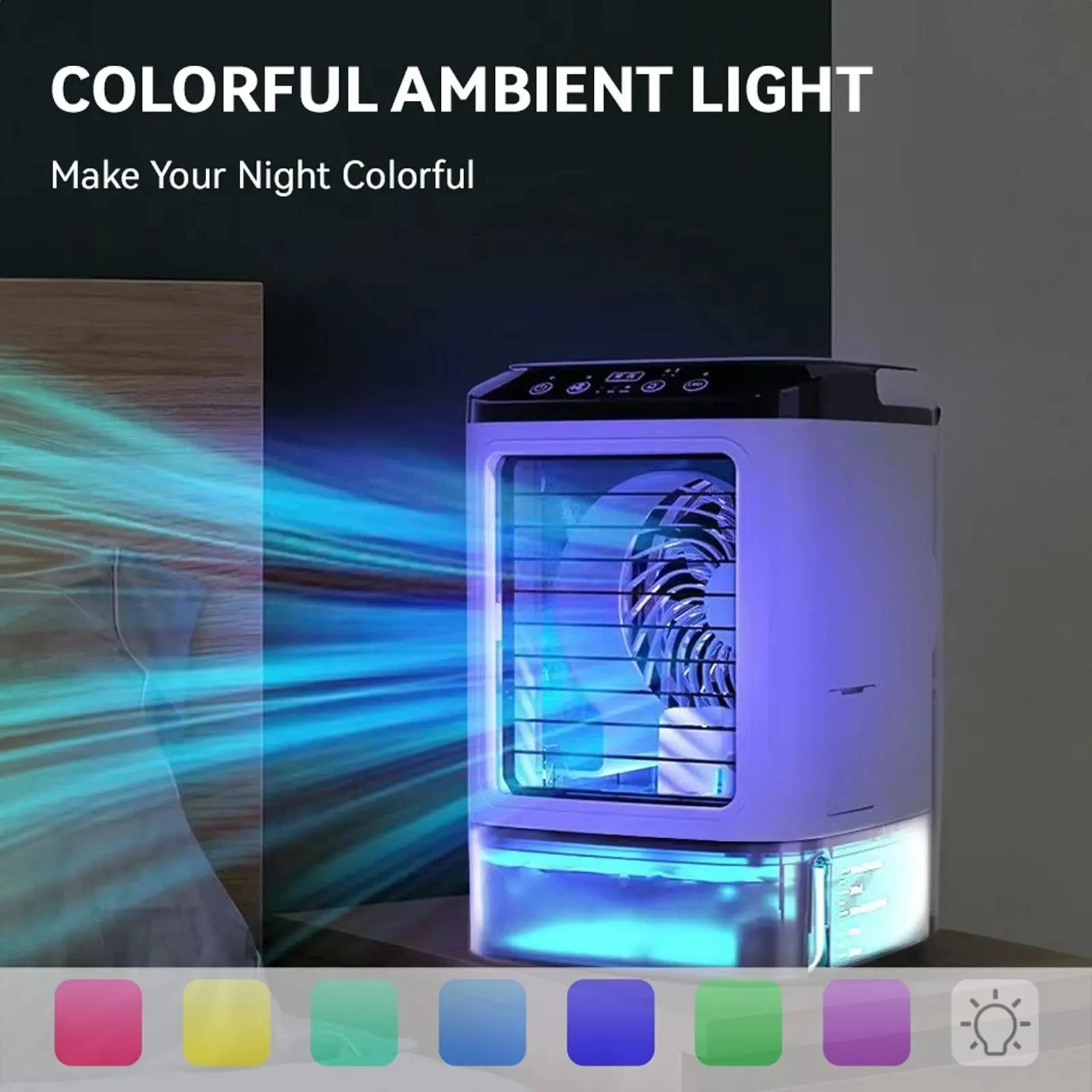 Portable 3-Speed Mini Air Conditioner – 900ML Air Cooler & Humidifier Fan for Bedroom and Office