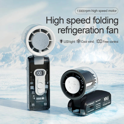 Arctic Breeze Portable Cooling Fan - USB Rechargeable Handheld Air Conditioner with Semiconductor Technology