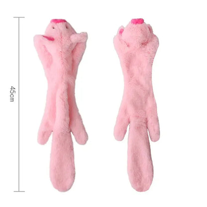 Premium Stuffing-Free Dog Toy with Multi-Squeakers - Durable Plush Animal Design with Crinkle Sound, Interactive Squeaky Chew Toy for Dogs
