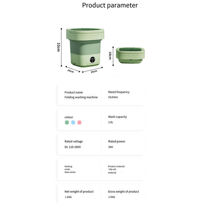 6L/11L Folding Portable Washing Machine with Spin Dryer – Mini Ultrasonic Washer for Clothes, Underwear, and Socks | Travel & Home Use | 110V/220V