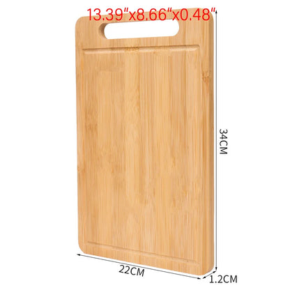 Premium Bamboo Wooden Cutting Board - Thickened Kitchen Chopping Board for Meat, Vegetables & Fruit Preparation