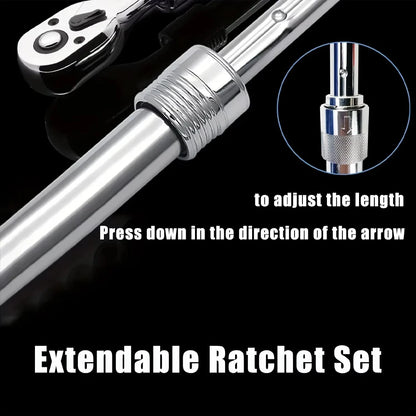 Professional Multi-Drive Retractable Ratchet - 1/4", 3/8" & 1/2" Drive with 72-Tooth Precision