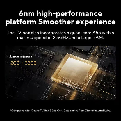 Xiaomi TV Box S 3rd Generation - 4K Ultra HD Smart Media Player with Google TV (32GB, WiFi 6, Bluetooth 5.2) - Global Version