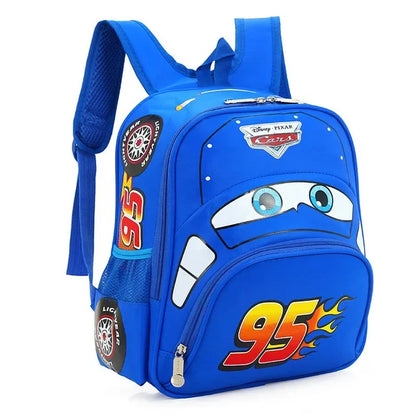 3D Cartoon Car-Shaped Kids Backpack – Large Capacity Kindergarten Schoolbag for Boys & Girls
