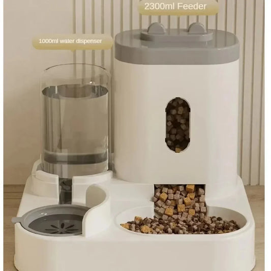 2-in-1 Automatic Pet Water & Food Dispenser - Smart Feeding Station for Dogs & Cats