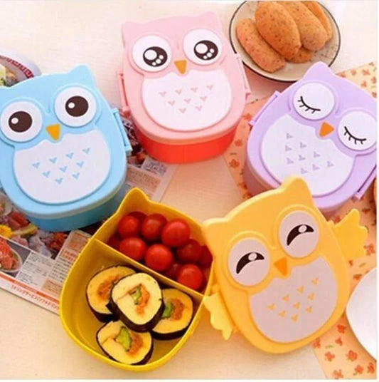 Portable Cartoon Bento Lunch Box – Plastic Food Container with Cutlery for Kids & Students