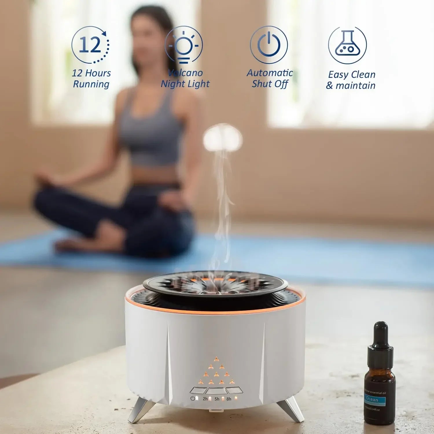 Jellyfish Essential Oil Diffuser - 350ML Cool Mist Aromatherapy Humidifier for Large Rooms