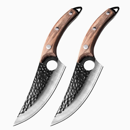 Professional Stainless Steel Boning Knife - Handmade Forged Chef's Knife for Meat, Fish & Outdoor Cooking