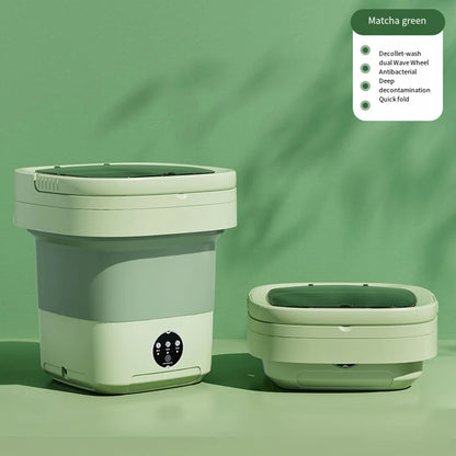 6L/11L Folding Portable Washing Machine with Spin Dryer – Mini Ultrasonic Washer for Clothes, Underwear, and Socks | Travel & Home Use | 110V/220V
