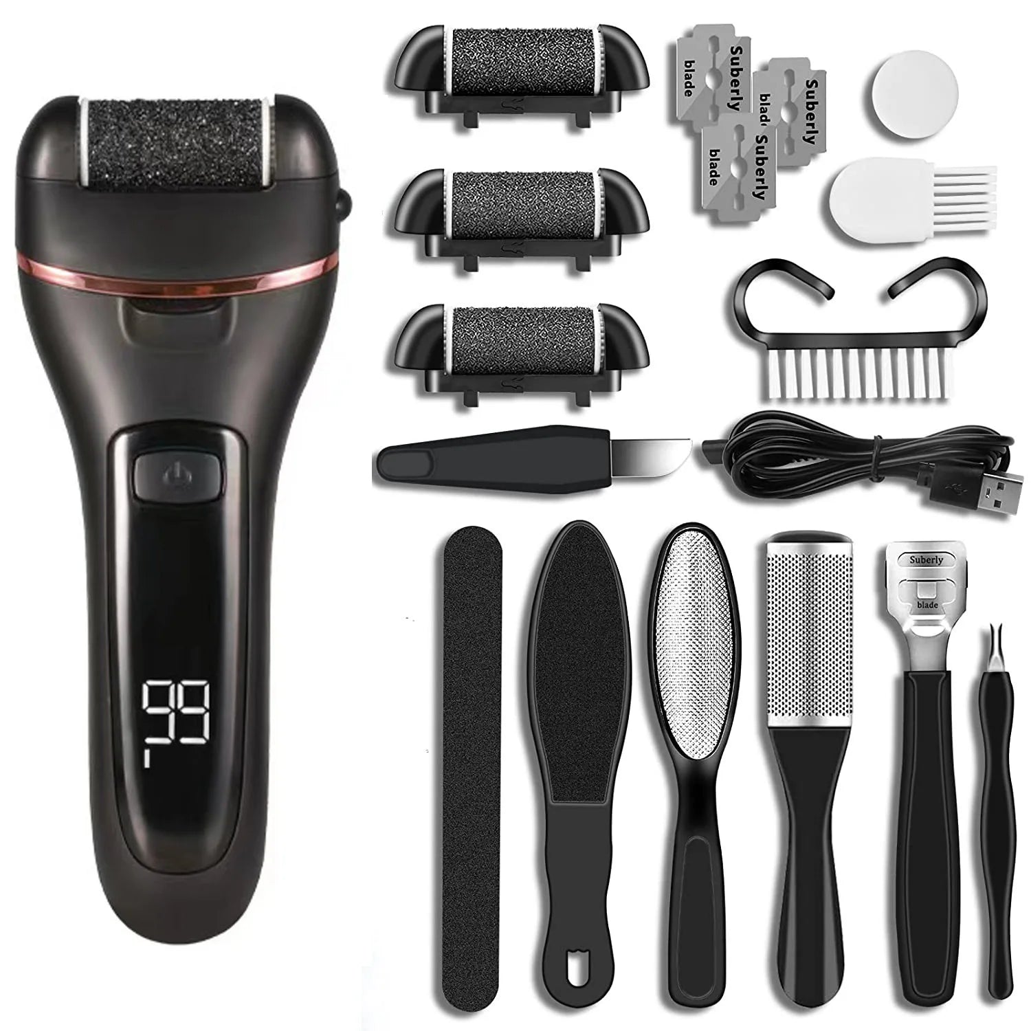 Rechargeable Electric Foot File Callus Remover Machine Pedicure Device Foot Care Tools Feet for Heels Remove Dead Hard Skin