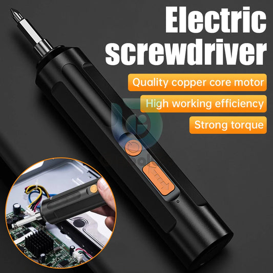 USB Rechargeable Electric Screwdriver - Cordless Impact Driver with Wireless Charging & LED Light