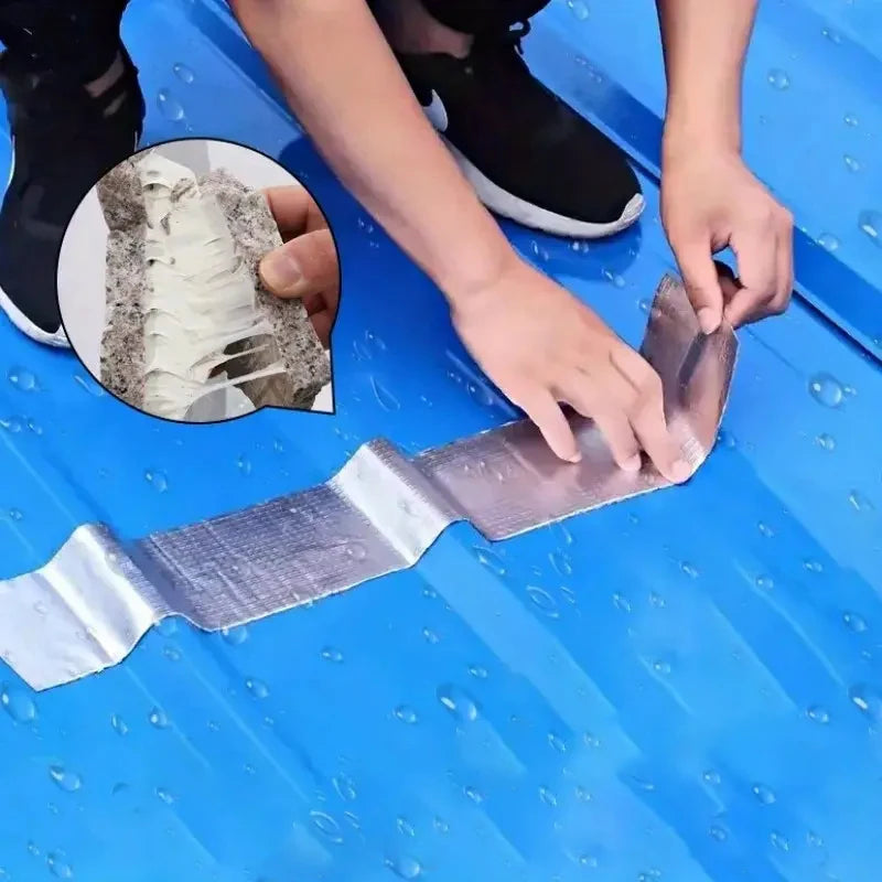 Professional Butyl Tape Roof Leak Repair Kit - Self-Adhesive Aluminum Foil Waterproof Membrane for Steel Tile Cracks & All Weather Protection