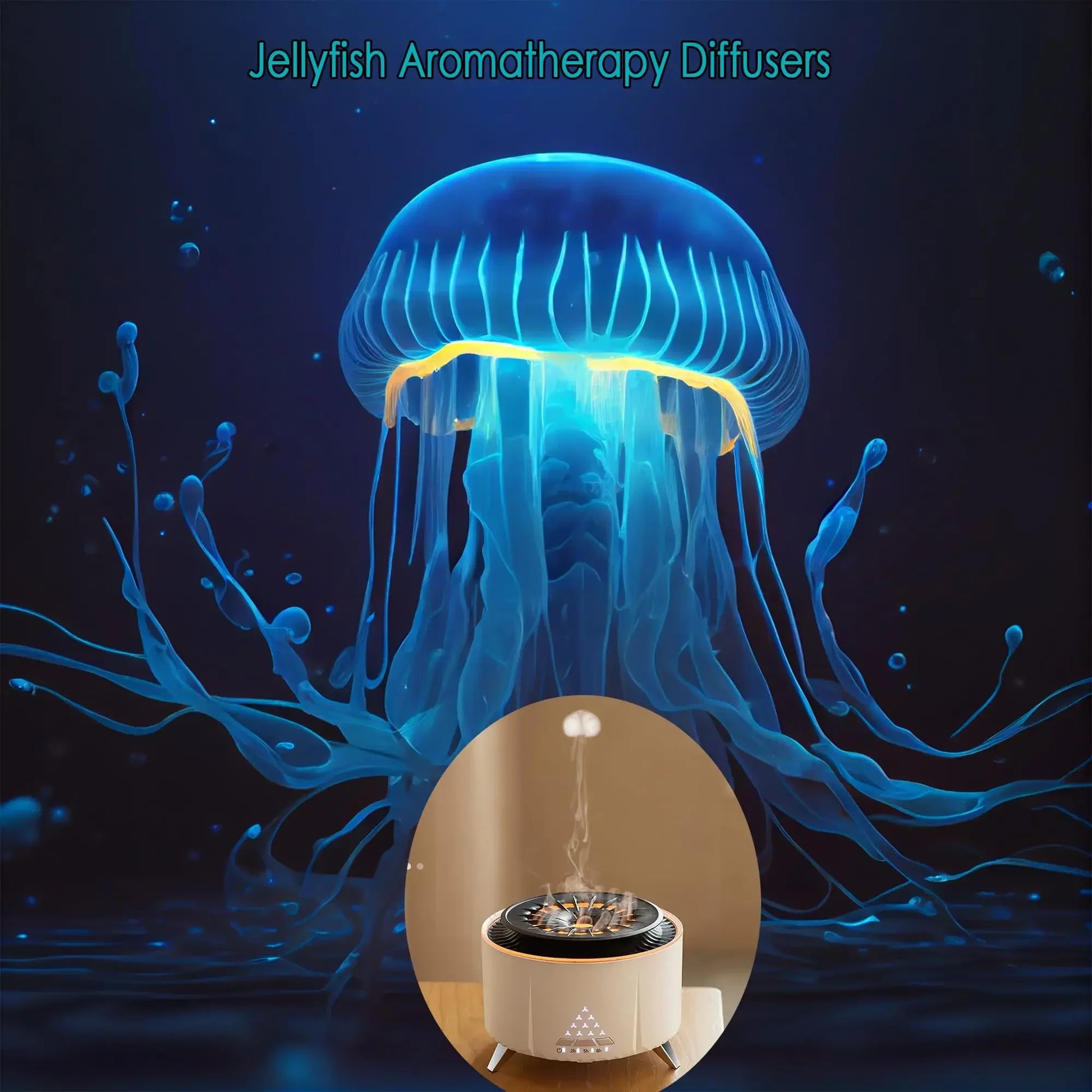 Jellyfish Essential Oil Diffuser - 350ML Cool Mist Aromatherapy Humidifier for Large Rooms