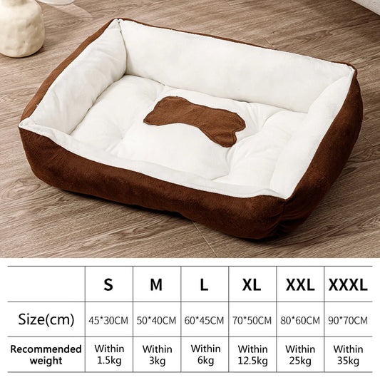 Plush Large Pet Bed – Warm and Breathable Sofa-Style Mat for Dogs and Cats