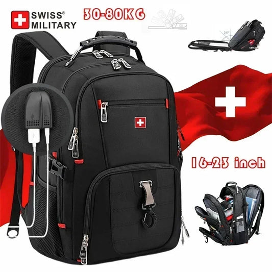 SWISS 17" Laptop Backpack - Waterproof USB Charging Port Multi-Functional Travel Rucksack | Canadian Quality