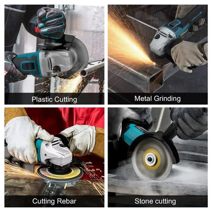 GISAM 4-Piece Brushless Power Tool Set - Impact Wrench, Electric Drill, Angle Grinder & Electric Hammer (Tools Only - Makita 18V Battery Compatible)