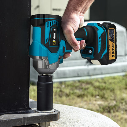 Gisam 1200N.m High-Torque Brushless Impact Wrench - 1/2" Drive Cordless Power Tool (Tool Only - Makita 18V Battery Compatible)