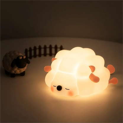 Cute LED Night Light - Panda, Sheep & Rabbit Silicone Nightlights with Timer
