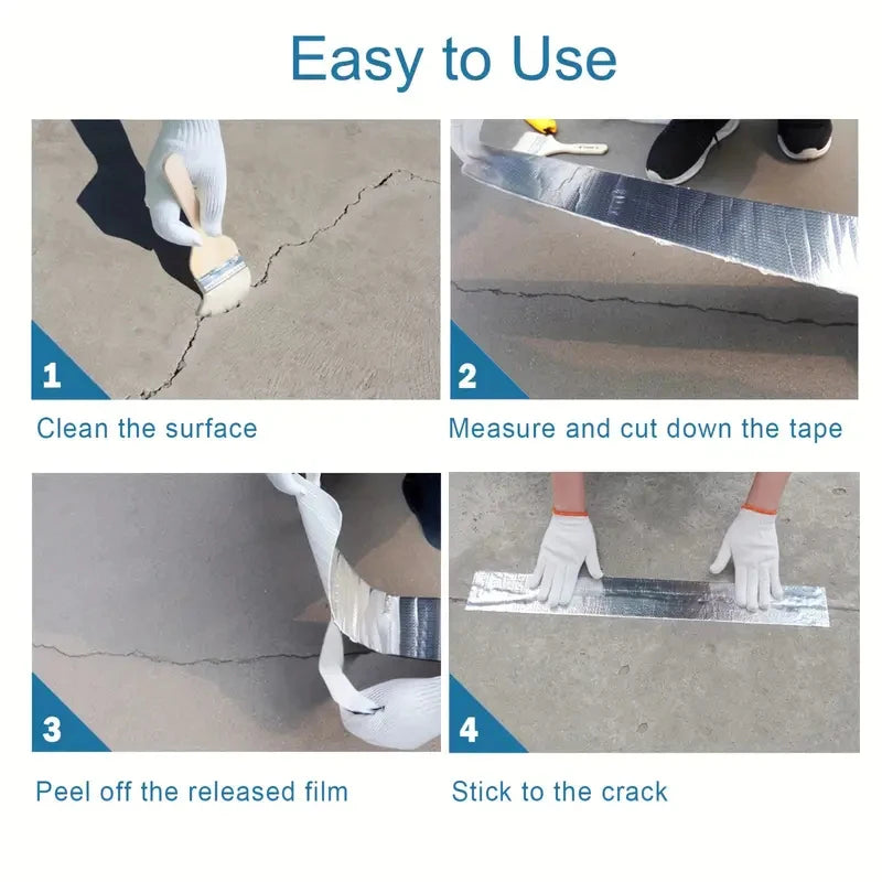 Professional Butyl Tape Roof Leak Repair Kit - Self-Adhesive Aluminum Foil Waterproof Membrane for Steel Tile Cracks & All Weather Protection