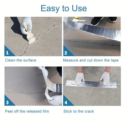 Professional Butyl Tape Roof Leak Repair Kit - Self-Adhesive Aluminum Foil Waterproof Membrane for Steel Tile Cracks & All Weather Protection
