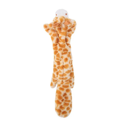 Premium Stuffing-Free Dog Toy with Multi-Squeakers - Durable Plush Animal Design with Crinkle Sound, Interactive Squeaky Chew Toy for Dogs