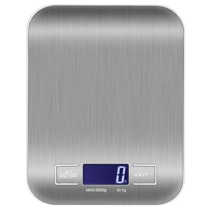 Professional Digital Kitchen Scale 5kg Capacity - Waterproof Stainless Steel Food Scale with LCD Display, High-Precision 1g Accuracy for Cooking & Baking