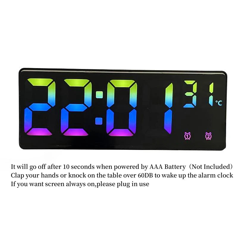 Smart Voice LED Alarm Clock - Multi-Function Digital Display