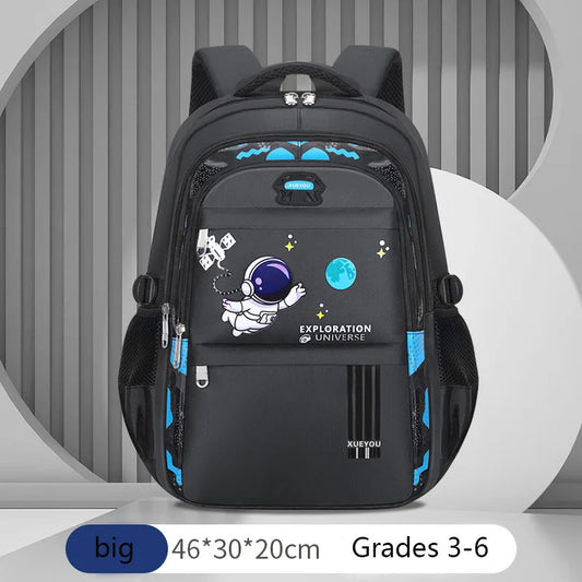 Astronaut Adventure Kids Backpack – Waterproof School Bag for Boys (Small & Large Sizes)