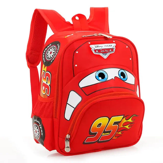 3D Cartoon Car-Shaped Kids Backpack – Large Capacity Kindergarten Schoolbag for Boys & Girls