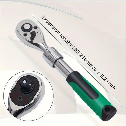 Professional 1/4" Drive Socket Ratchet Set - 72-Tooth Precision with Extendable Handle & Quick-Release