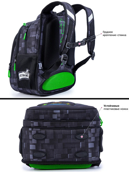 Space Explorer Waterproof School Backpack for Boys – Cartoon Gamer Edition