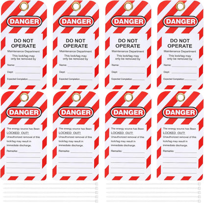 Set of 50 Lockout Tagout Tags with Zip Ties – “Danger Do Not Operate” Safety Tags, Tear & Water Resistant, OSHA Compliant, Out of Service & Equipment Repair