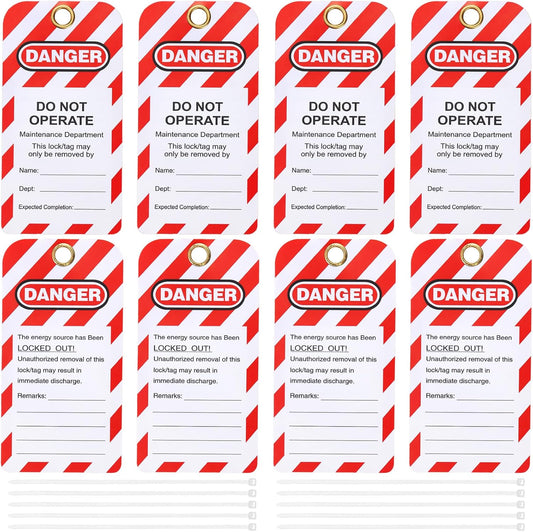Set of 50 Lockout Tagout Tags with Zip Ties – “Danger Do Not Operate” Safety Tags, Tear & Water Resistant, OSHA Compliant, Out of Service & Equipment Repair