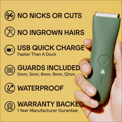 Manscape, Ball Trimmer Men, Bikini Trimmer Women, Body Hair Trimmer, Pubic Hair Trimmer, Ball Shaver, Men Body Shaver, Sage