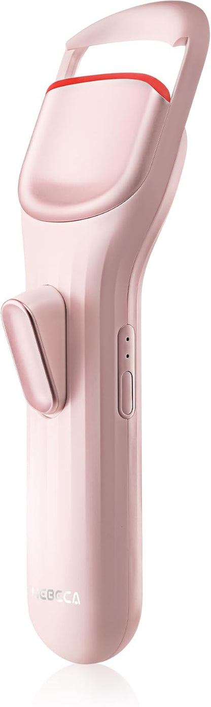 Heated Eyelash Curler Professional- Naturally Curling Eye Lashes with Innovative Heating Silicone, Electric Eyelashes Curler with 600Mah Rechargeable Battery EC4001 (Pink)