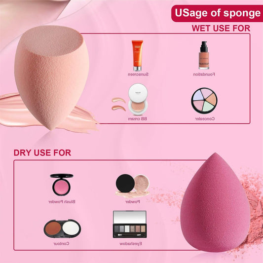 Makeup Sponge, Beauty Blender Multi Color Make up Sponge Set, 7Pcs/Set Makeup Sponge with Storage Container, Includes 4Pcs Beauty Egg and 3Pcs Mini Beauty Egg