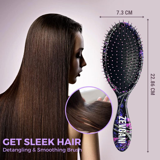 Detangling Hair Brush, Soft Bristle Wet Hair Brush for Women Men Kids Thick Curly Thin Long Short Dry Wet Hair Detangler Smoothing Brush, Brosse a Cheveux, Muddy Girl (Pink)