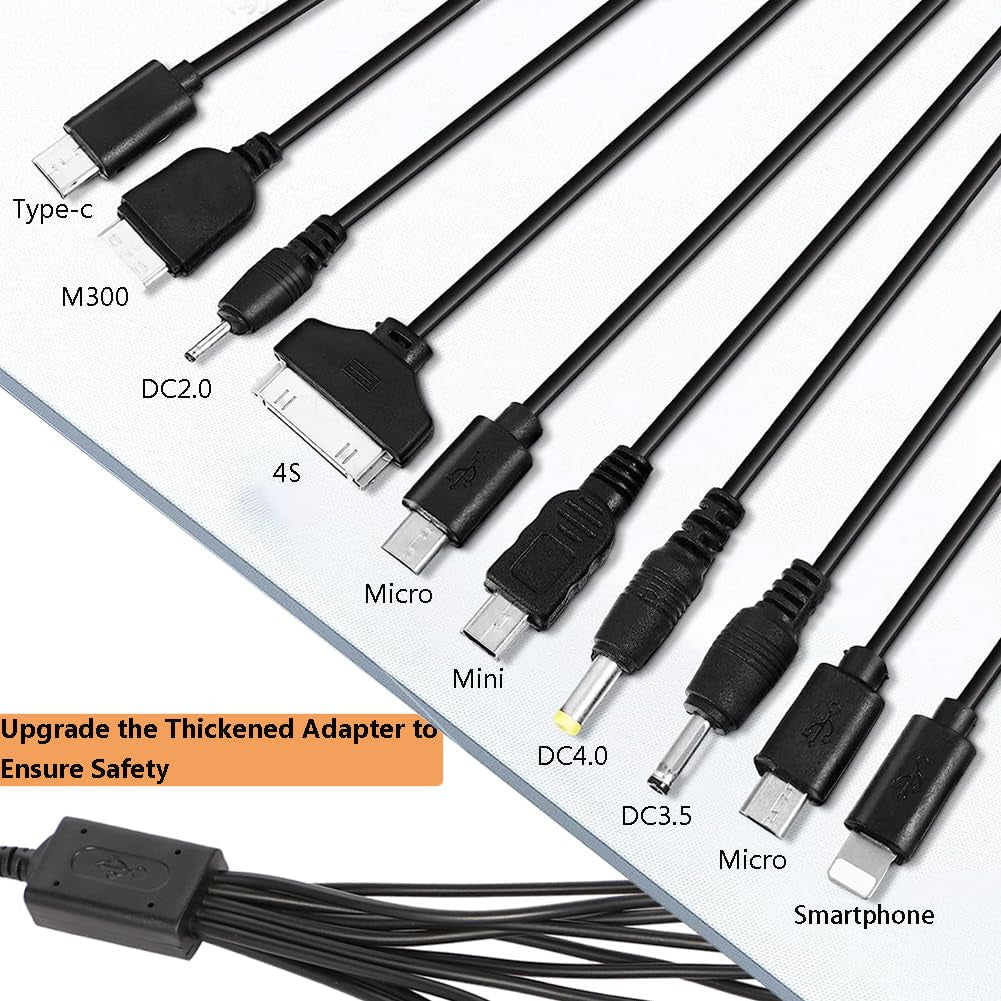 10 in 1 Universal Multifunction Cable Fit USB Charger Cell Mobile Phone Mp4 Zaf Black