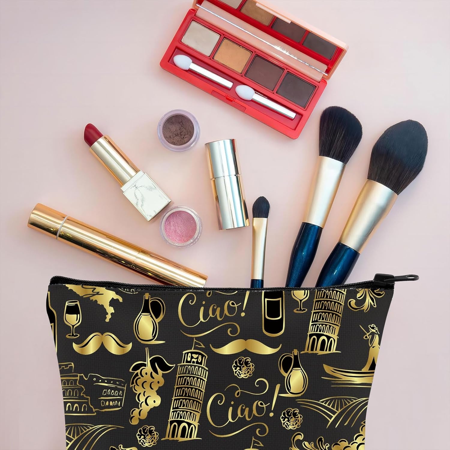 Italy Travel Gift Italy Merchandise Gift Italy Traveller Zipper Pouch Makeup Bag (Italy Bag CA)