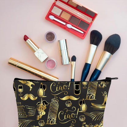 Italy Travel Gift Italy Merchandise Gift Italy Traveller Zipper Pouch Makeup Bag (Italy Bag CA)