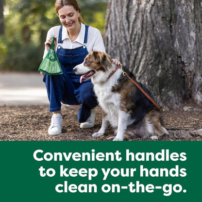 Dog Poop Bags with Handles Value Pack, Easy Tie and Guaranteed Leakproof, Lavender, 600 Handle Bags