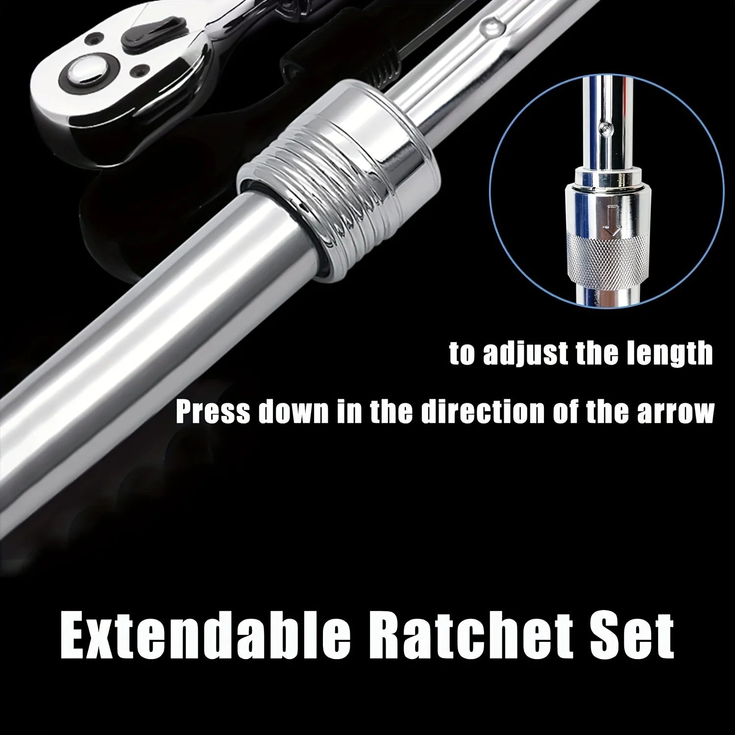 Professional 1/4" Drive Socket Ratchet Set - 72-Tooth Precision with Extendable Handle & Quick-Release