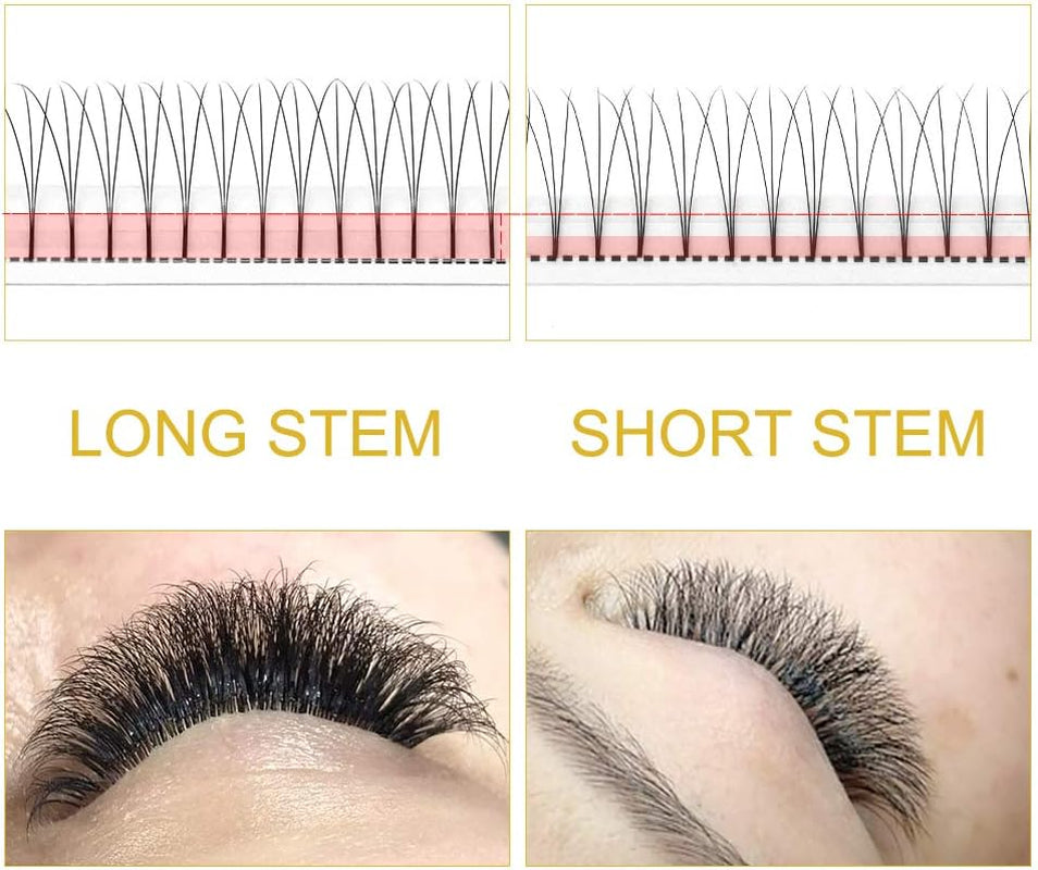 Premade Fans Eyelash Extensions 3D-C-0.10-13 Long Stem Premade Volume Eyelash Extensions C D Curl .07 .10 Premade Volume Fans(3D-C-0.10-13 Mm)